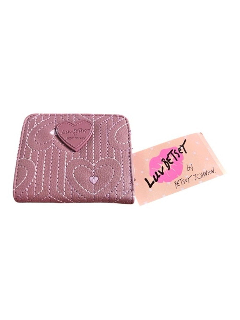 Luv Betsey Johnson Pink Quilted Heart Wallet